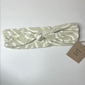 Stone Fox Swim Sage and White Bikini Top